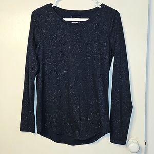 Navy blue sparkle long sleeve tee shirt size XS